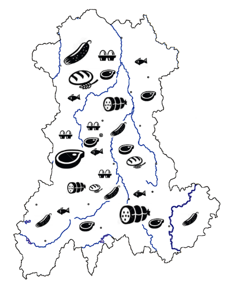 Carte des produits fermier d'Auvergne.